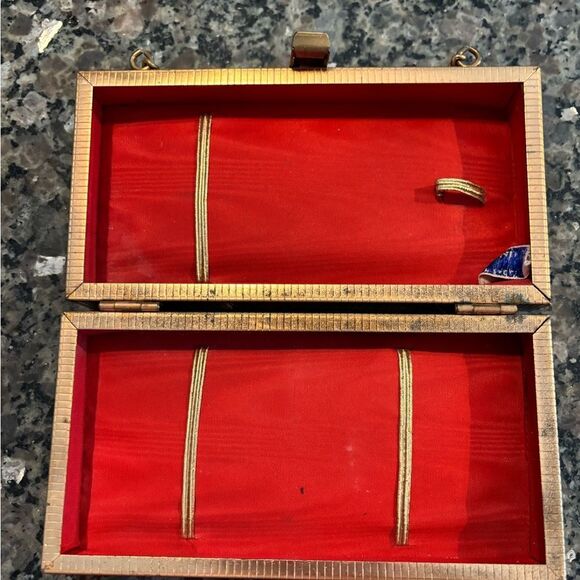 VTG 1950’s Barbara Bates Metal Frame Clutch / Purse Floral Damask Fabric - Picture 4 of 12